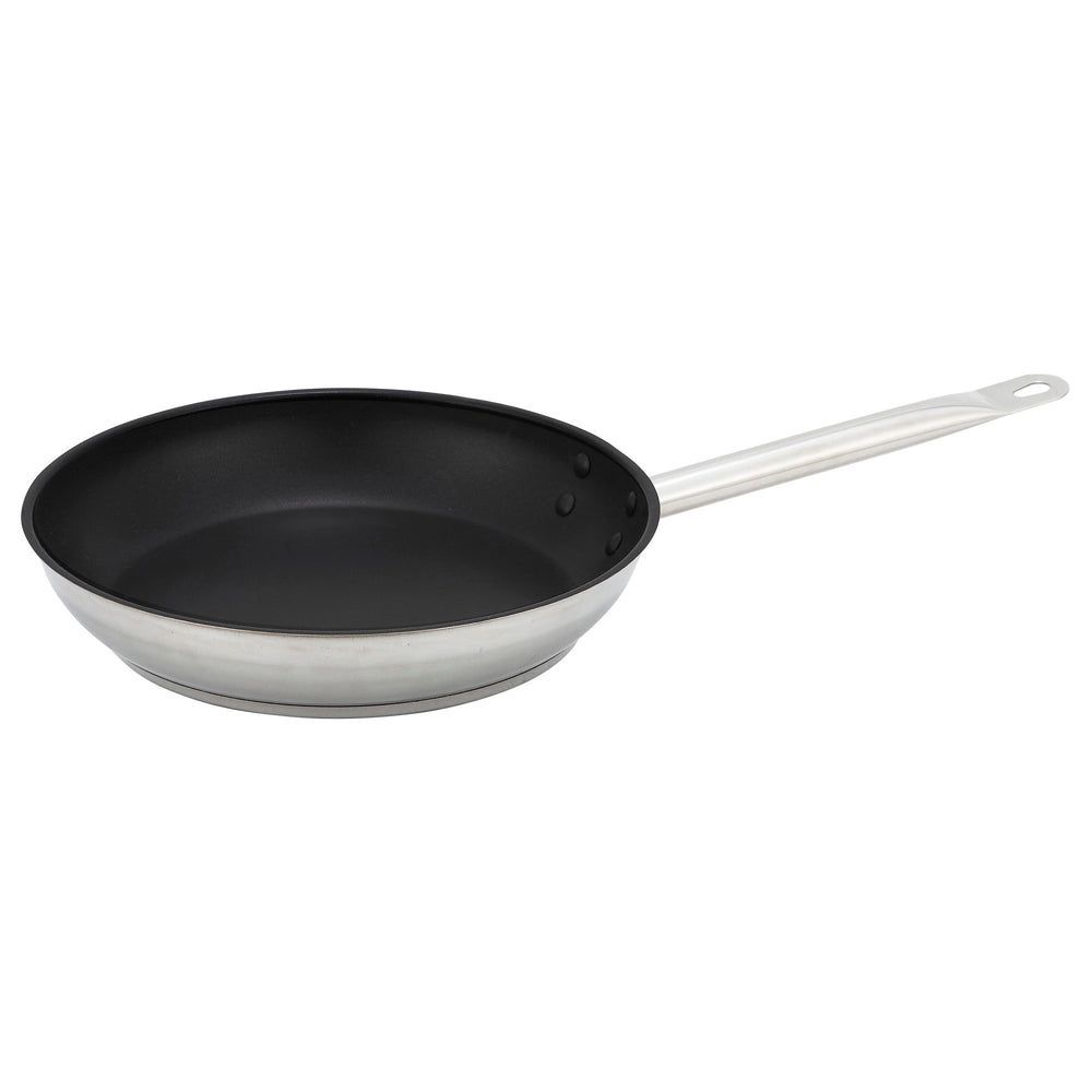 Winco 18/8 Stainless Steel Fry Pan With Non Stick Coating, 8 Inch X 1-1/2 Inch -- 6 Per Case