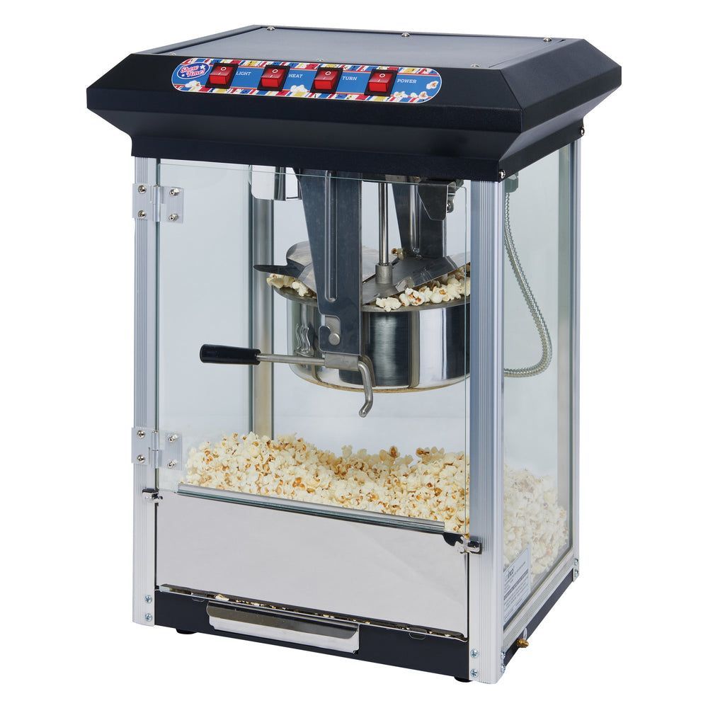Winco Showtime Black 120v Electric Popcorn Popper