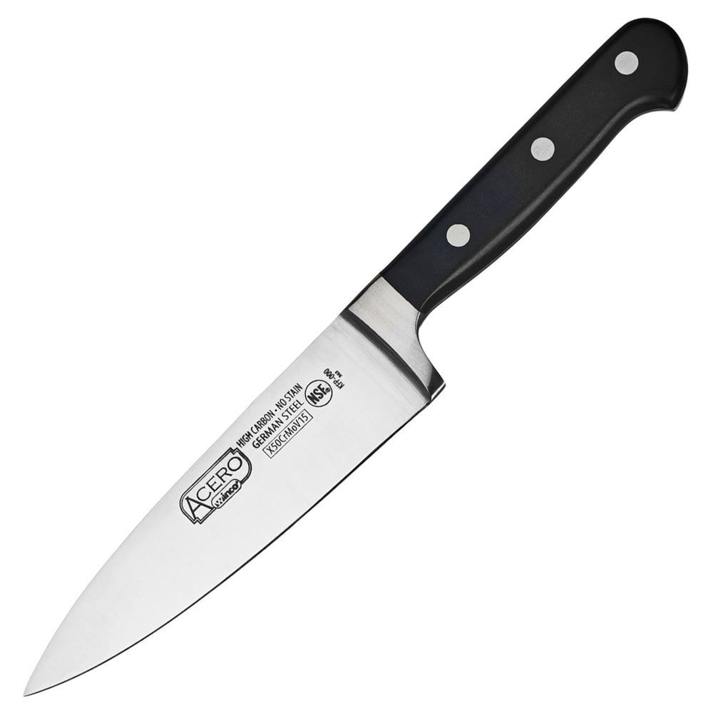 Winco Acero Forged Triple Riveted Chef Knife, 6 Inch Blade -- 6 Per Case