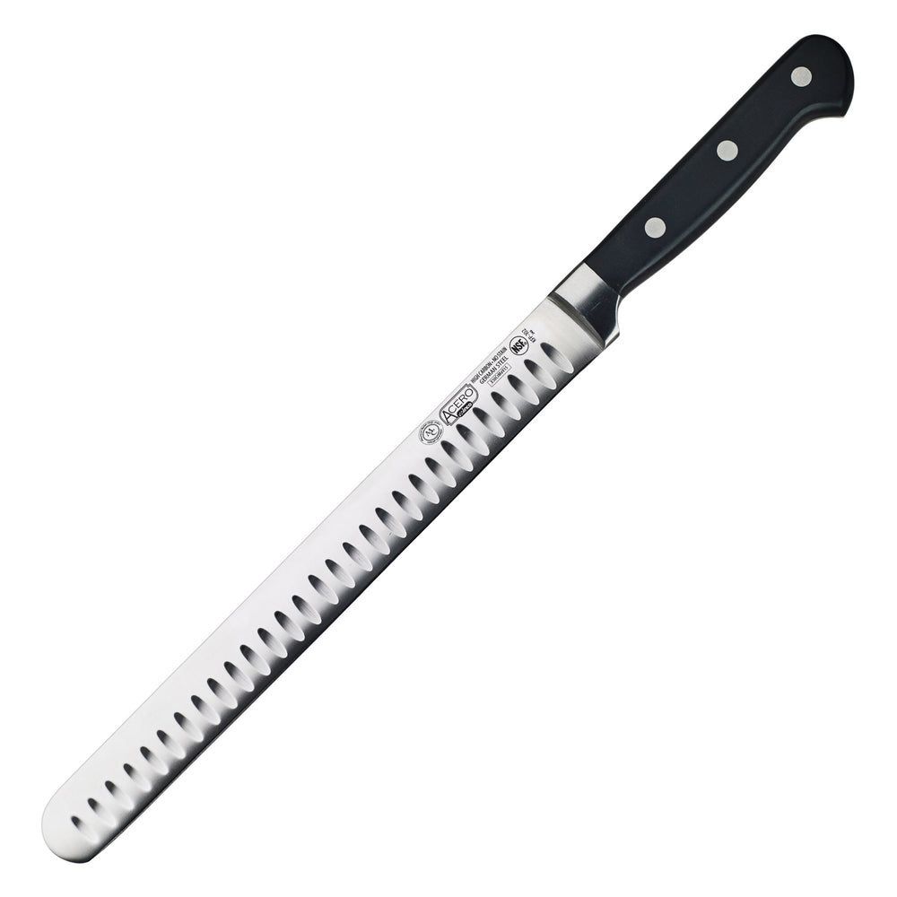 Winco Acero Forged Triple Riveted Fish/roast Slicer With Granton Edge, 10 Inch Blade -- 6 Per Case