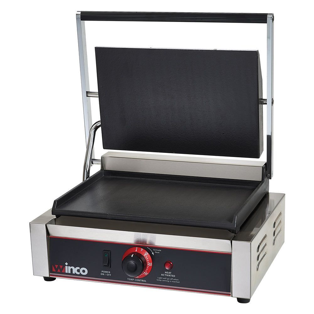 Winco Stainless Steel Electric Single Flat Sandwich Grill Set, 17 X 12 X 8 Inch