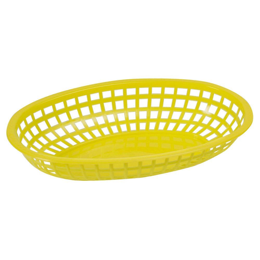 Winco Yellow Plastic Oval Fast Food Basket, 10 1/4 X 6 3/4 X 2 Inch -- 3 Per Case