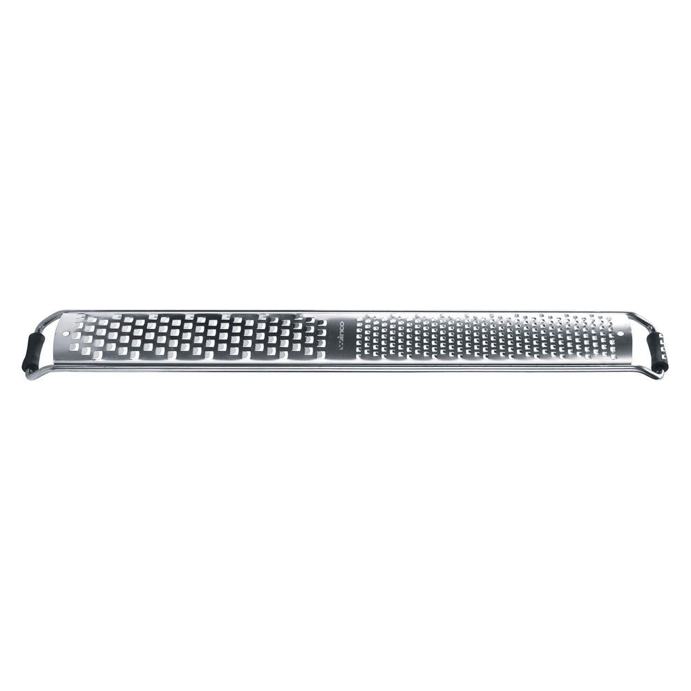 Winco 18/8 Stainless Steel Half Zester / Half Fine Blade Grater With Soft Grip Handle And Anti Slip Feet -- 12 Per Case