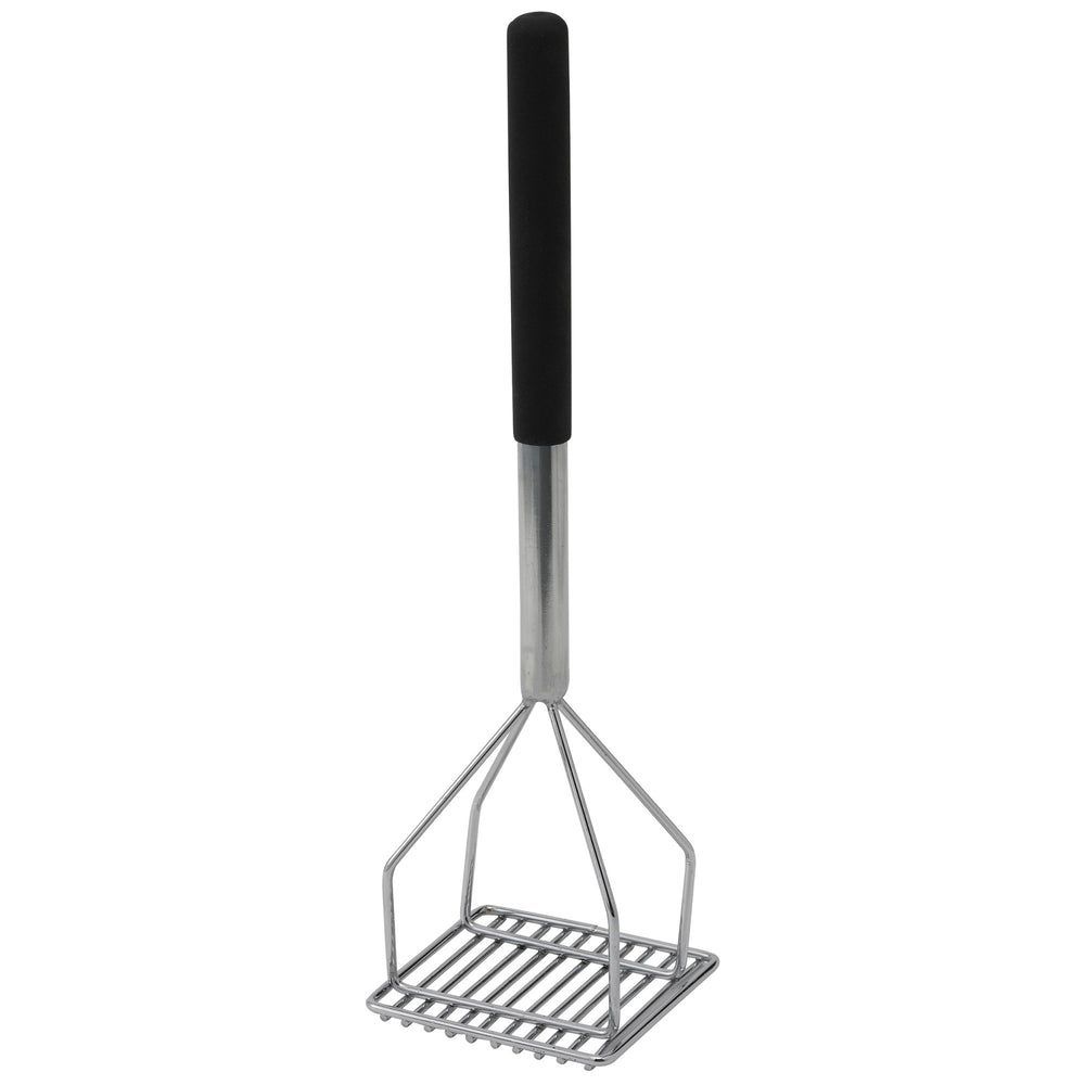 Winco Steel Square Potato Masher With Plastic Sleeve Grip Handle, 4 1/2 X 17 3/4 Inch -- 6 Per Case
