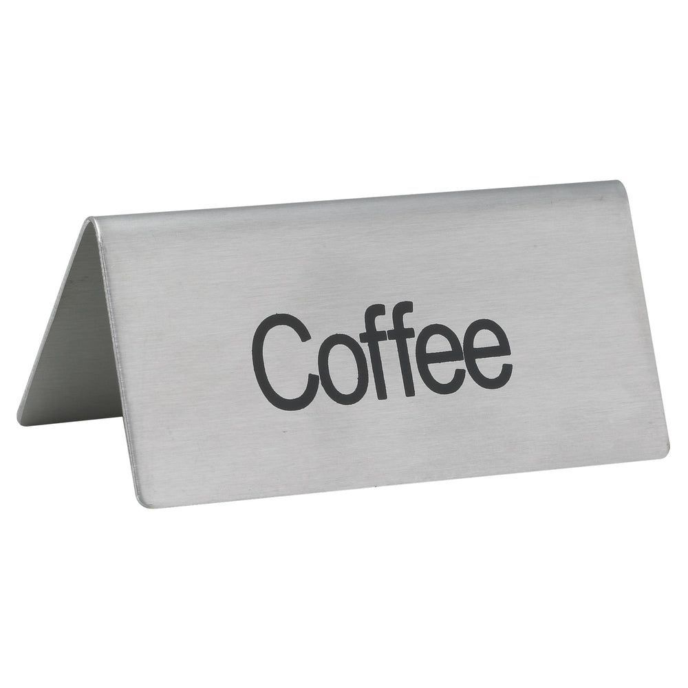 Winco Stainless Steel Coffee Standing Tent Sign, 3 X 1 1/4 X 1 1/2 Inch -- 12 Per Case