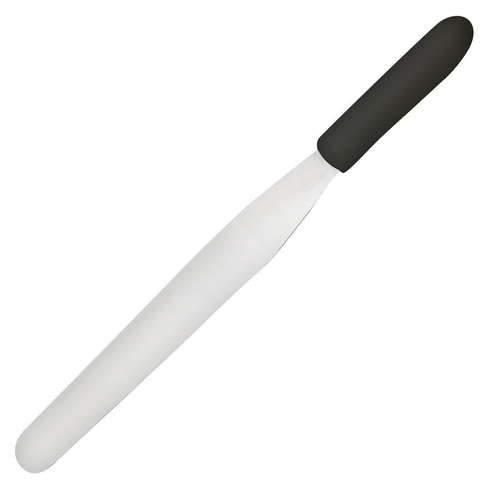 Winco Stainless Steel Satin Finish Bakery Spatula With Black Polypropylene Handle, 10 X 1 3/8 Inch Blade -- 12 Per Case