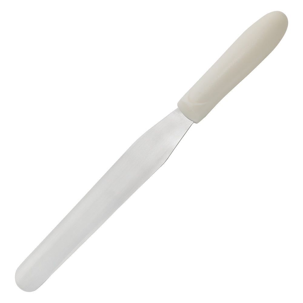 Winco Stainless Steel Bakery Spatula With White Polypropylene Handle, 7 15/16 X 1 1/4 Inch Blade -- 12 Per Case
