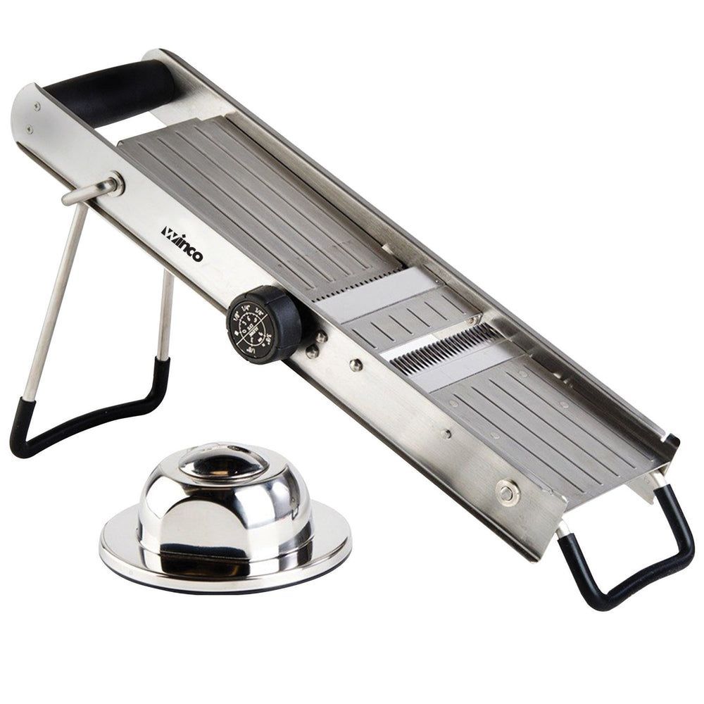 Winco Stainless Steel Mandoline Slicer Set With 3 Built-in Blades -- 2 Set Per Case
