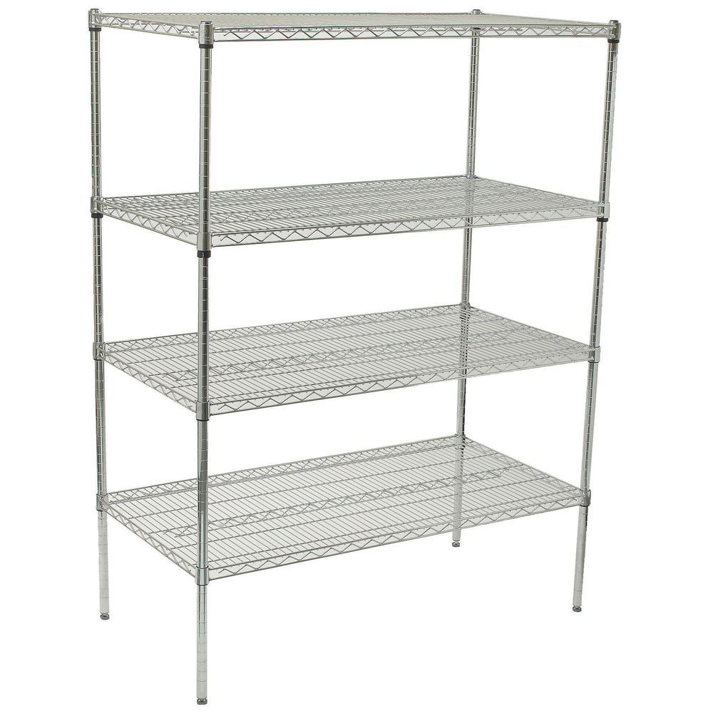 Winco Chrome-plated 4-tier Wire Shelving Set, 18 X 36 X 72 Inch