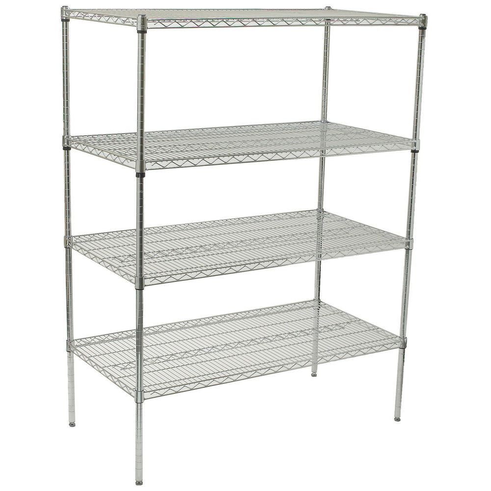 Winco Chrome-plated 4-tier Wire Shelving Set, 18 X 48 X 72 Inch