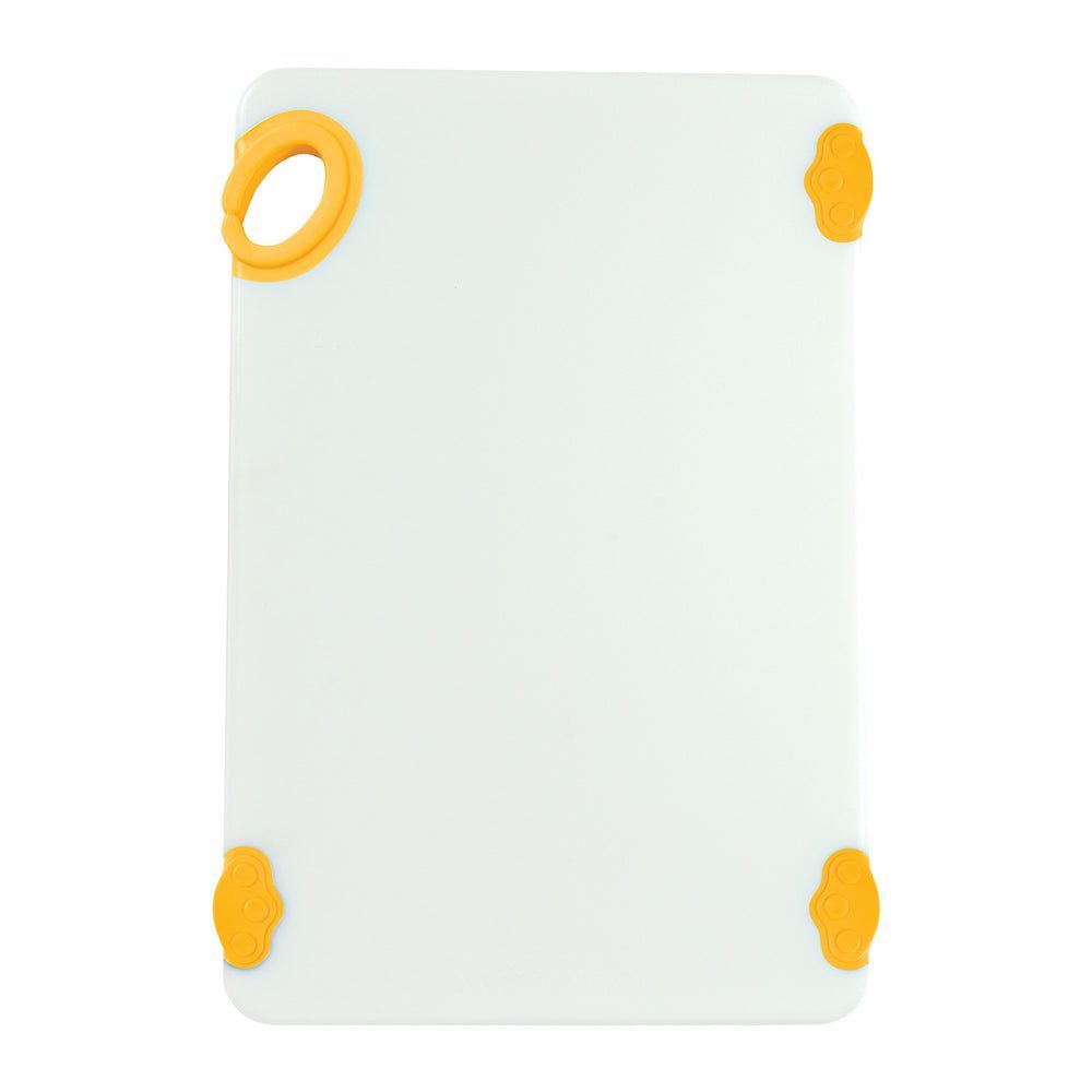 Winco Statik Board White/yellow Cutting Board With Hook, 12 X 18 X 1/2 Inch -- 6 Per Case