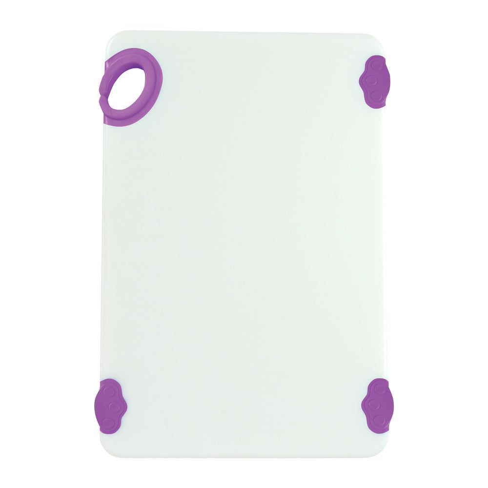 Winco Statik Board White/purple Cutting Board With Hook, 12 X 18 X 1/2 Inch -- 6 Per Case