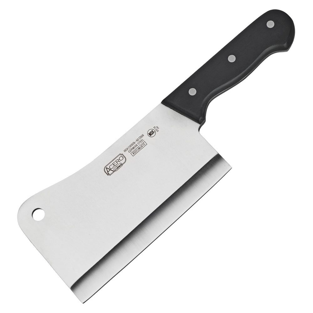 Winco Acero Forged Triple Riveted Extra Heavy Duty Cleaver With Hanging Hole, 7 X 4-3/8 Inch Blade -- 6 Per Case