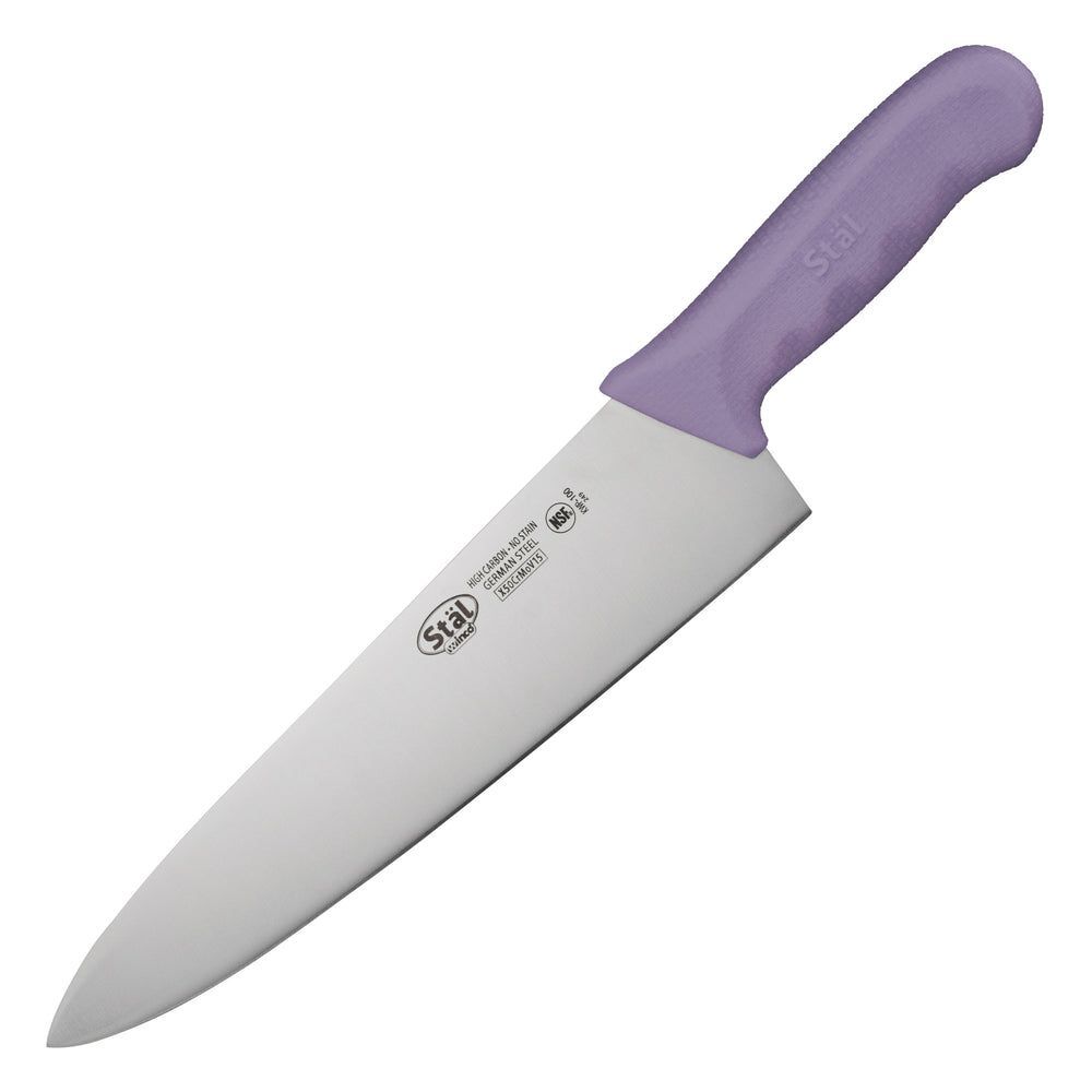 Winco Stal Allergen-free Chefs Knife With Purple Polypropylene Handle, 10 Inch Blade -- 6 Per Case