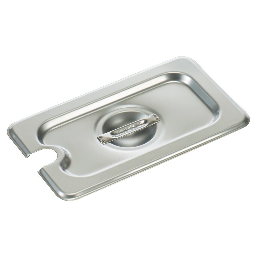 Winco 18/8 Stainless Steel Slotted Flat Cover For Ninth Size Steam Table Pan