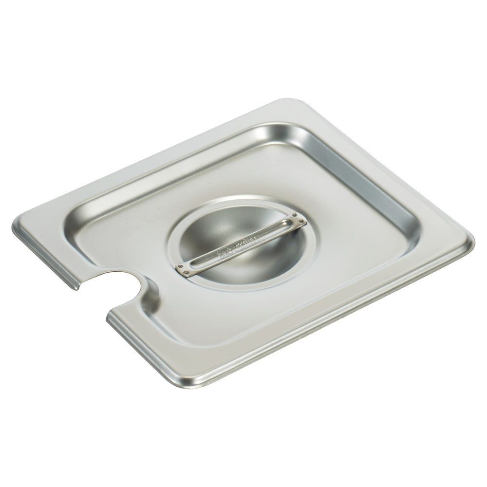 Winco 18/8 Stainless Steel Slotted Flat Cover For Sixth Size Steam Table Pan