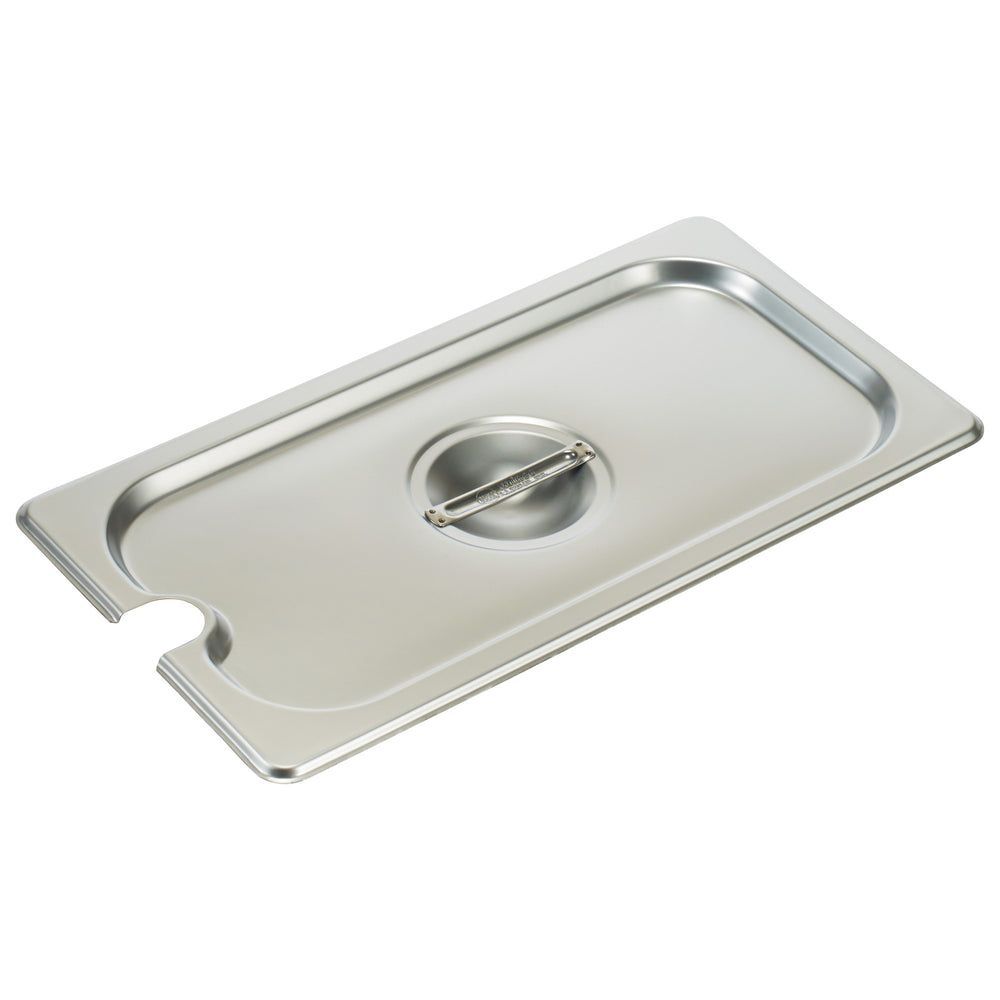 Winco 18/8 Stainless Steel Slotted Flat Cover For Third Size Steam Table Pan