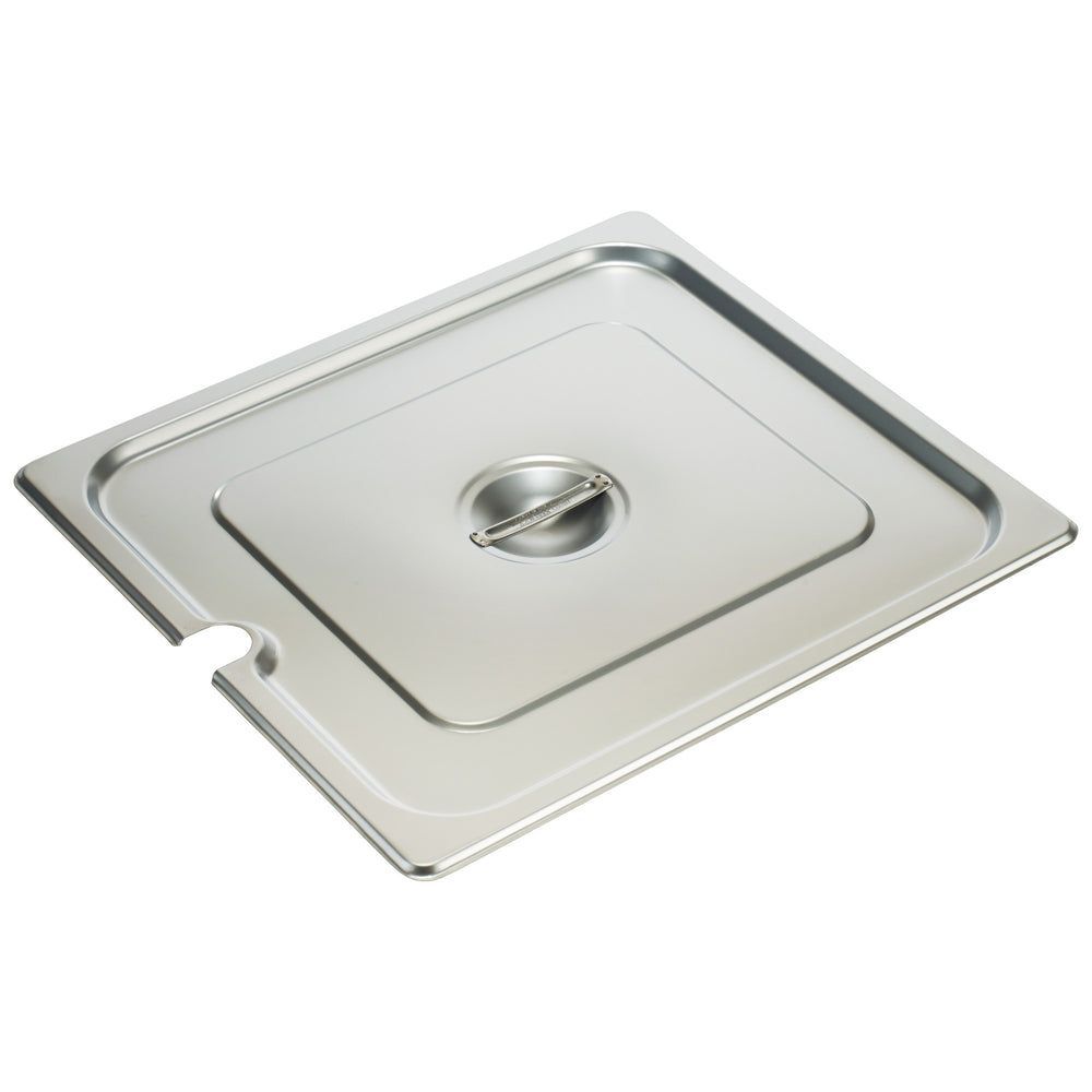 Winco 18/8 Stainless Steel Slotted Flat Cover For 2/3-size Steam Table Pan
