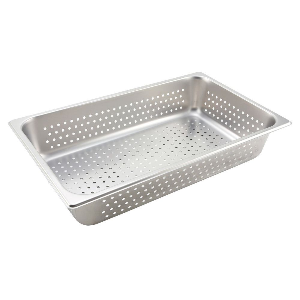 Winco 25 Gauge 18/8 Stainless Steel Full Size Perforated Steam Table Pan, 4 Inch Depth