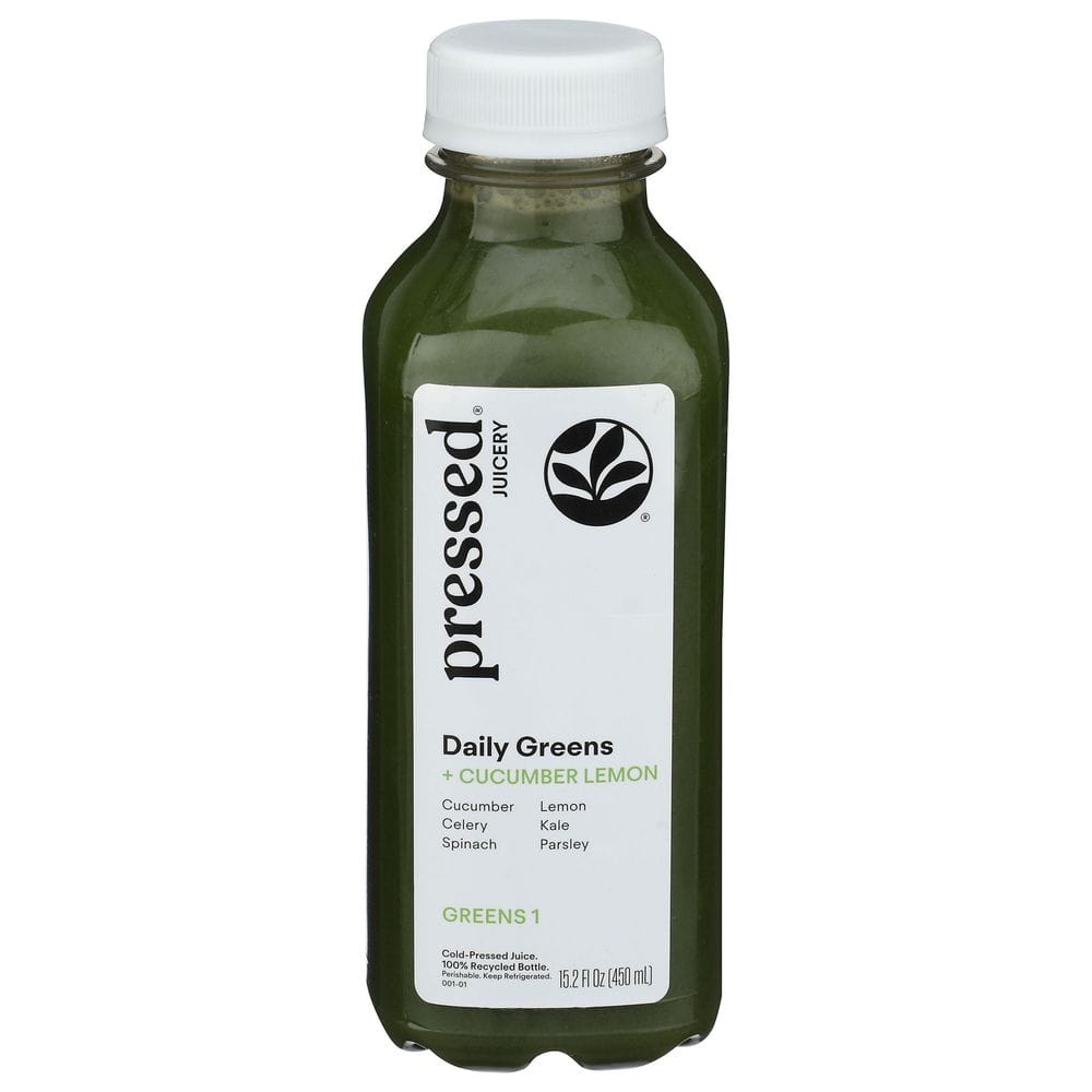 Pressed Juicery Daily Greens 1 Plus Cucumber Lemon Cold Pressed Juice, 15.2 Fluid Ounce -- 6 Per Case