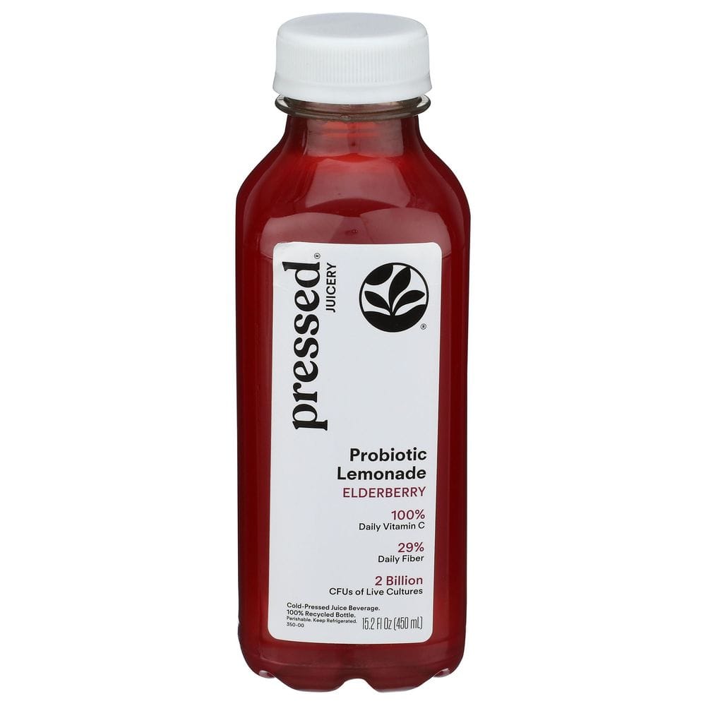 Pressed Juicery Elderberry Probiotic Lemonade Juice, 15.2 Fluid Ounce -- 6 Per Case