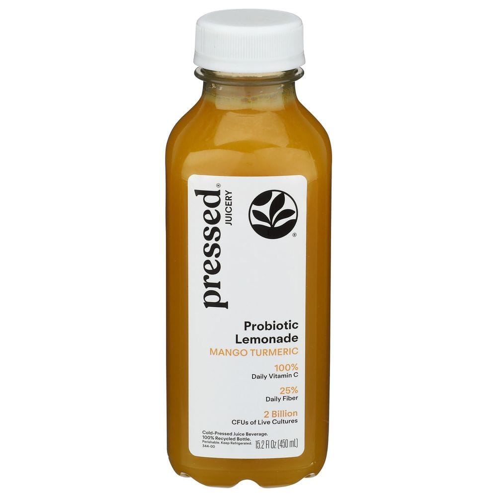 Pressed Juicery Mango Turmeric Probiotic Lemonade Juice, 15.2 Fluid Ounce -- 6 Per Case