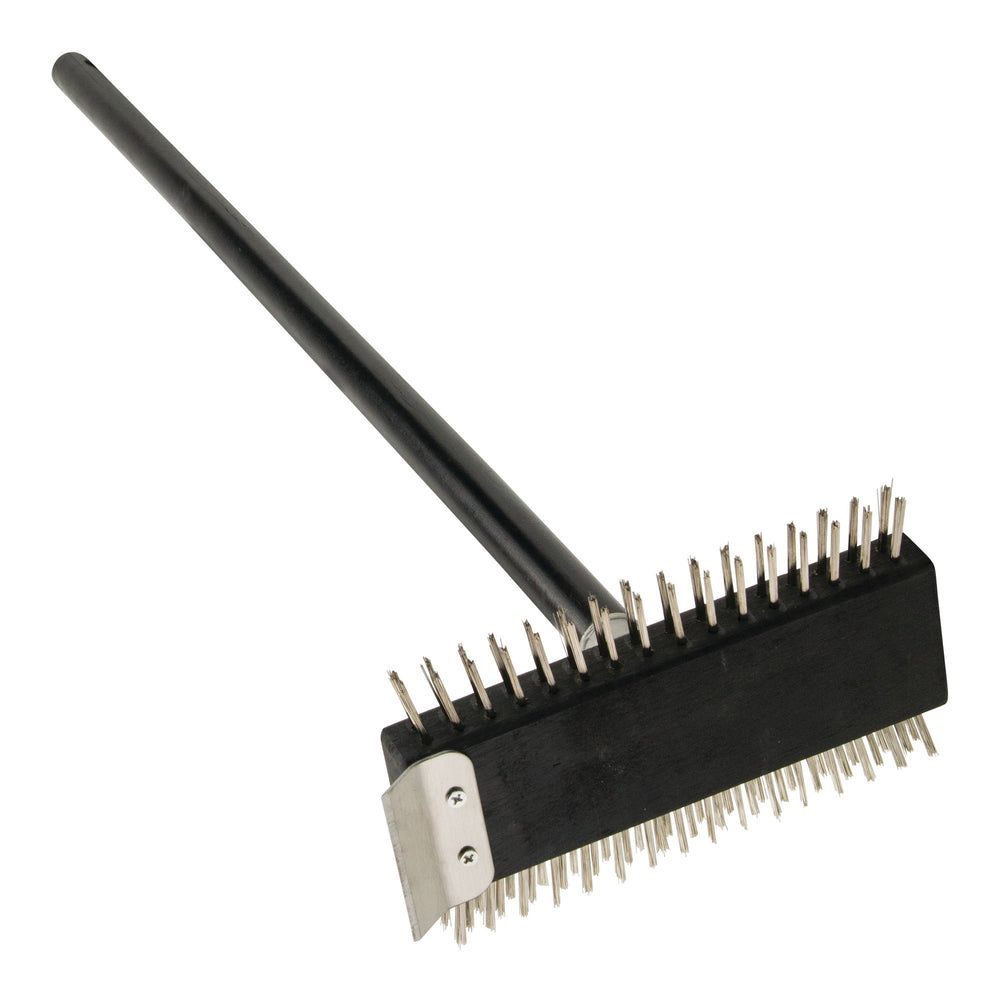 Winco Stainless Steel Wire Dual-side Pizza Oven/broiler Brush With 30 Inch Handle -- 8 Per Case