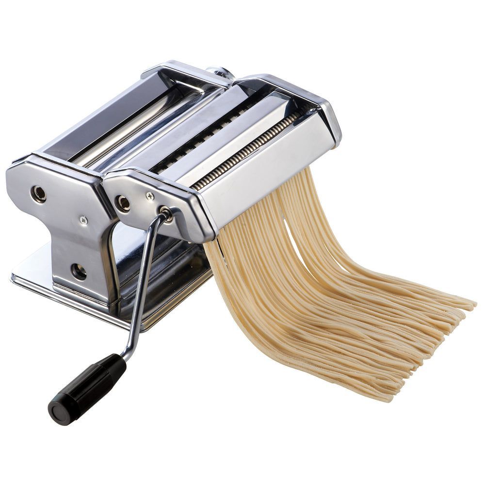 Winco Chrome-plated Stainless Steel Pasta Maker With Detachable Cutter, 7 Inch -- 2 Per Case