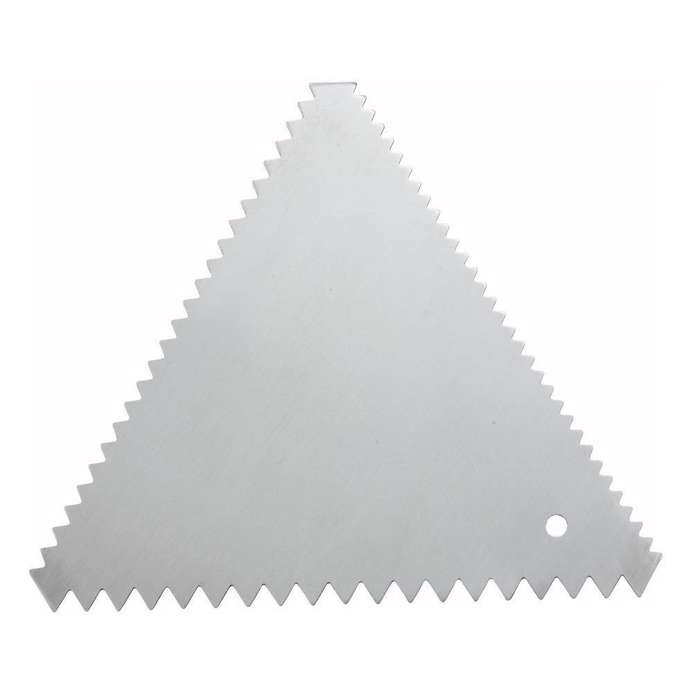 Winco Stainless Steel Fine, Medium And Coarse Triangle Decorating Comb -- 6 Per Case