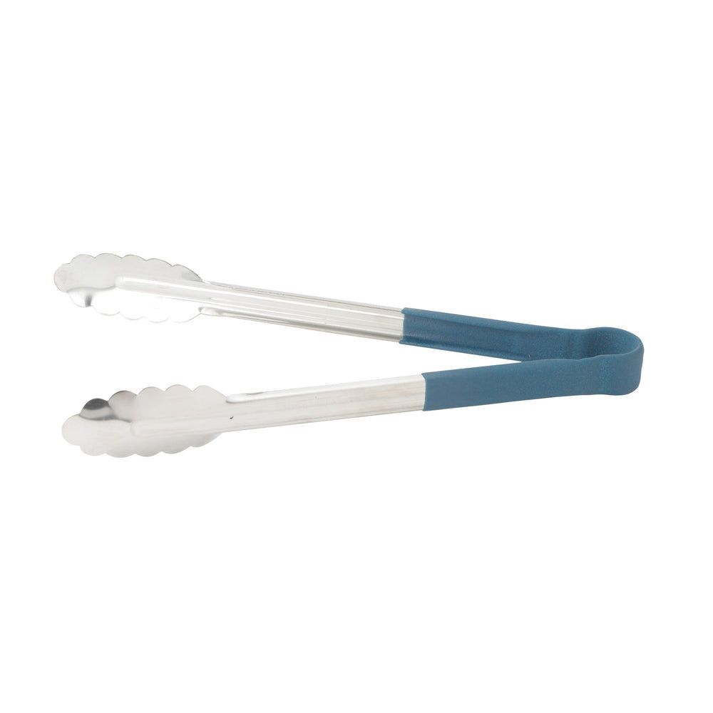 Winco Stainless Steel Heat Resistant Utility Tong With Blue Polypropylene Handle, 12 Inch -- 6 Per Case