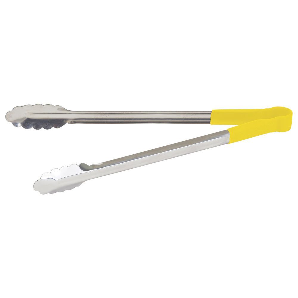 Winco Heavy-duty Stainless Steel Heat Resistant Utility Tong With Yellow Polypropylene Handle, 16 Inch -- 6 Per Case