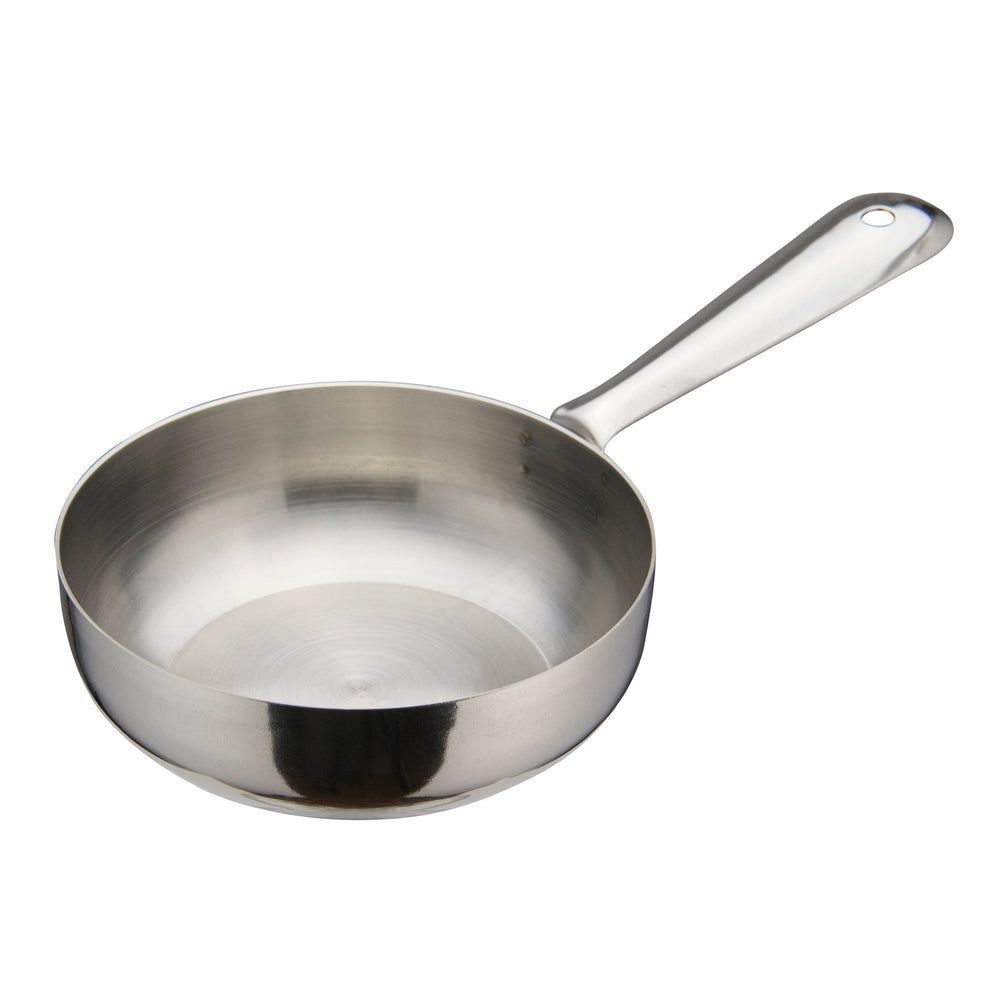Winco Stainless Steel 7 Ounce Mini Fry Pan, 4 Inch Dia. X 1 1/8 Inch Height -- 12 Per Case