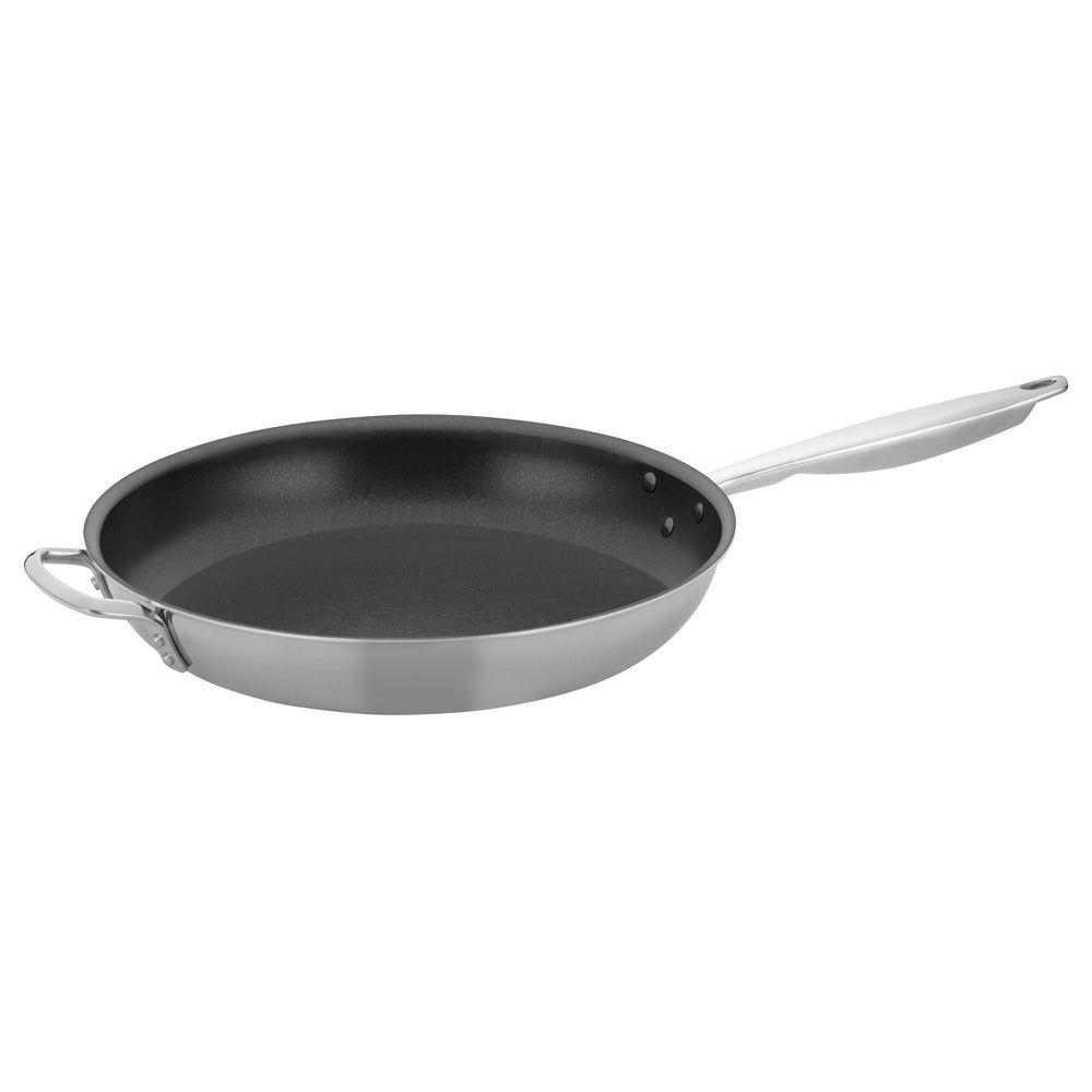 Winco Tri Gen Triply Stainless Steel Fry Pan With Excalibur Non Stick Coating, 14 Inch -- 4 Per Case