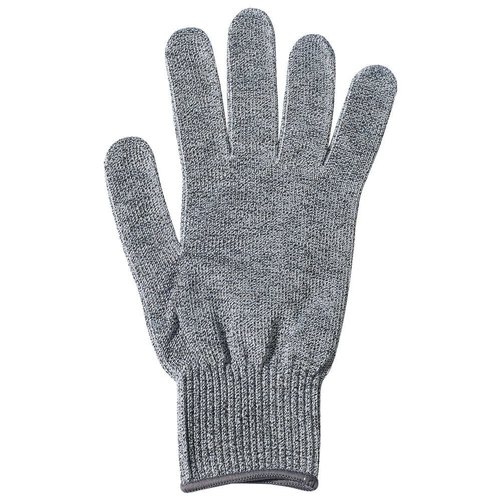 Winco Gray Polyester Large Antimicrobial Cut Resistant Gloves With Gray Wristband -- 120 Per Case