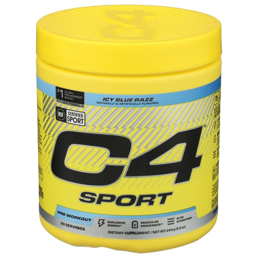 C4 Sport Icy Blue Raspberry Pre Workout Supplement, 8.6 Ounce