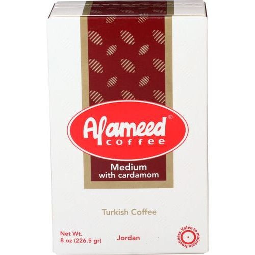 Al Ameed Medium With Cardamom Turkish Ground Coffee, 8 Ounce -- 20 Per Case