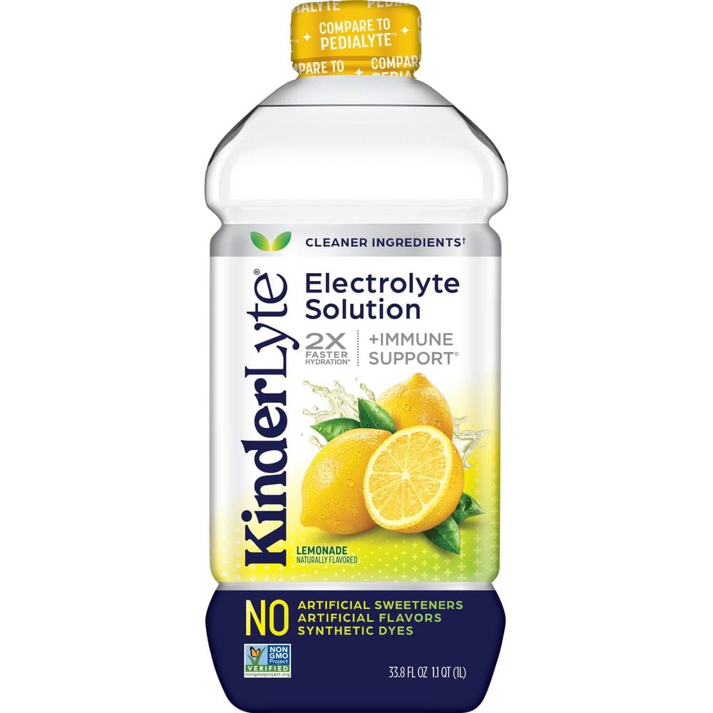 Kinderlyte Lemonade Oral Electrolyte Solution For Kids And Adults, 33.8 Fluid Ounce -- 6 Per Case