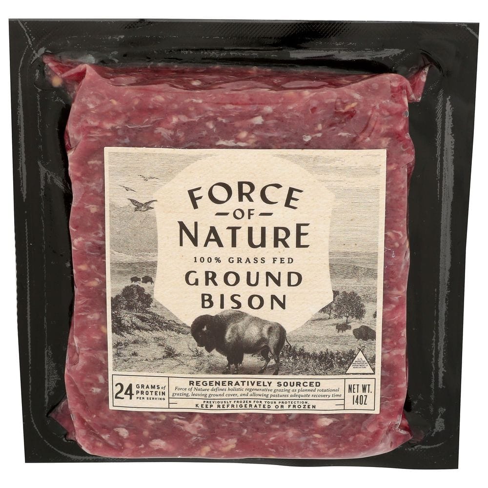 Force Of Nature Grass Fed Ground Bison, 14 Ounce -- 12 Per Case