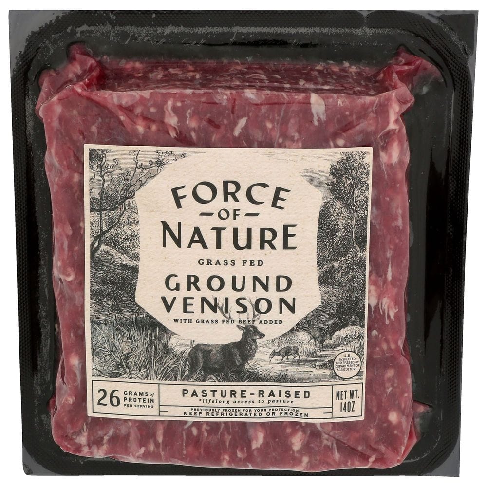 Force Of Nature Grass Fed Ground Venison, 14 Ounce -- 12 Per Case