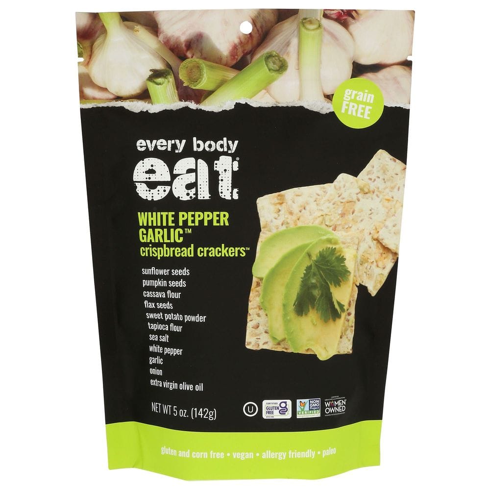 Every Body Eat White Pepper Garlic Crispbread Cracker, 5 Ounce -- 6 Per Case