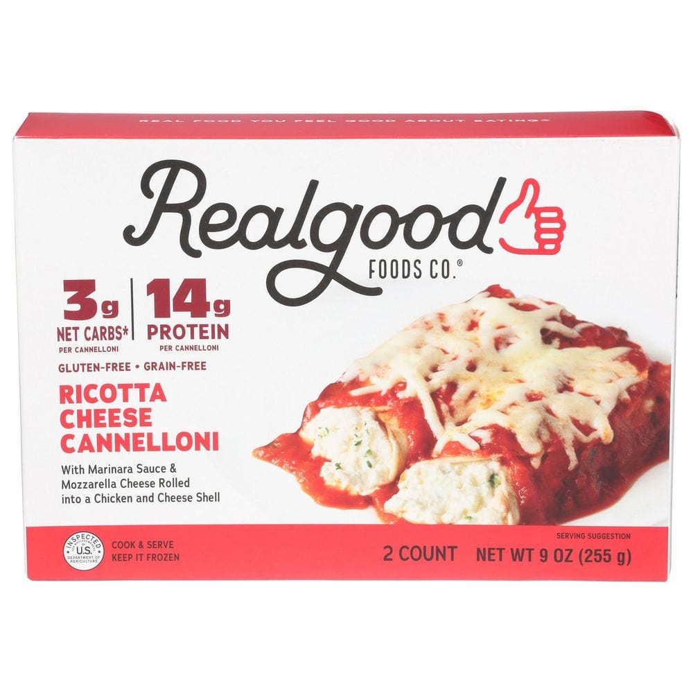 Real Good Foods Ricotta Cheese Cannelloni, 9 Ounce -- 8 Per Case