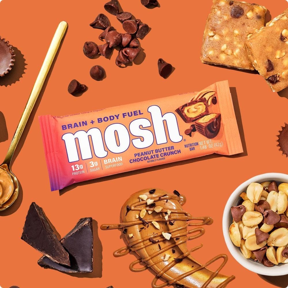 Mosh Peanut Butter Chocolate Crunch Protein Bar, 1.48 Ounce -- 12 Per Case