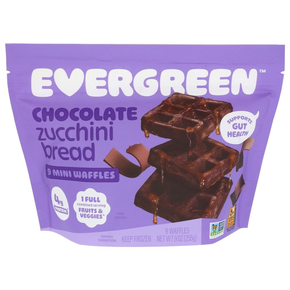 Evergreen Chocolate Zucchini Bread Mini Waffle, 9 Ounce -- 8 Per Case
