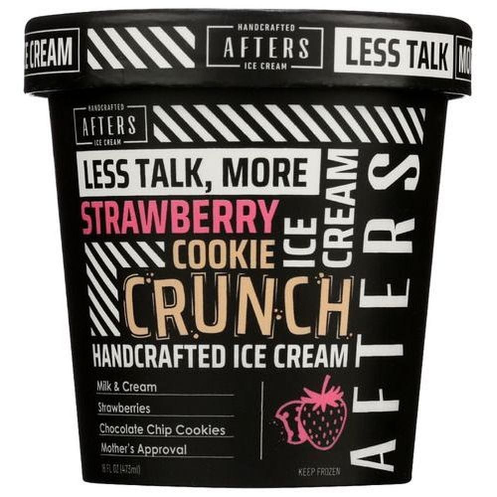 Afters Strawberry Cookie Crunch Handcrafted Ice Cream, 16 Ounce -- 8 Per Case