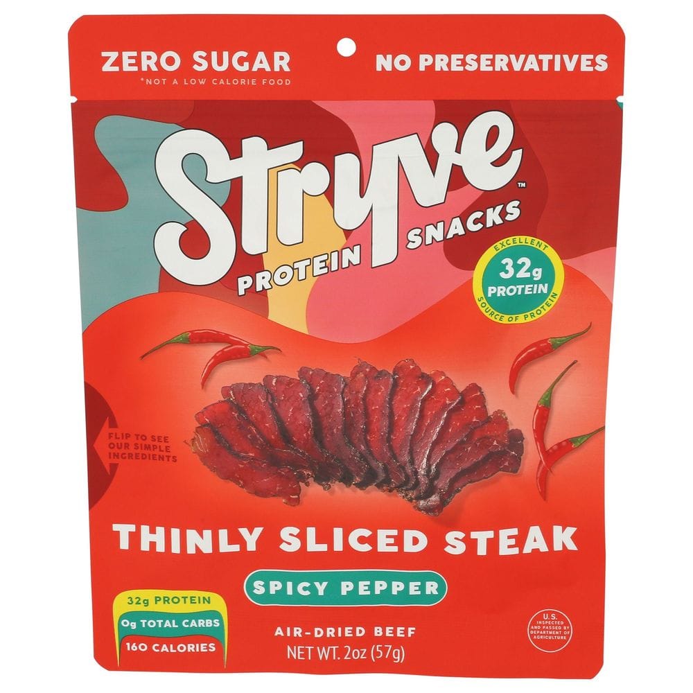 Stryve Spicy Pepper Thinly Sliced Steak, 2 Ounce -- 8 Per Case