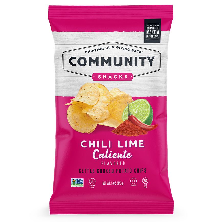 Community Snacks Chili Lime Fuego Kettle Cooked Potato Chips, 5 Ounce -- 12 Per Case