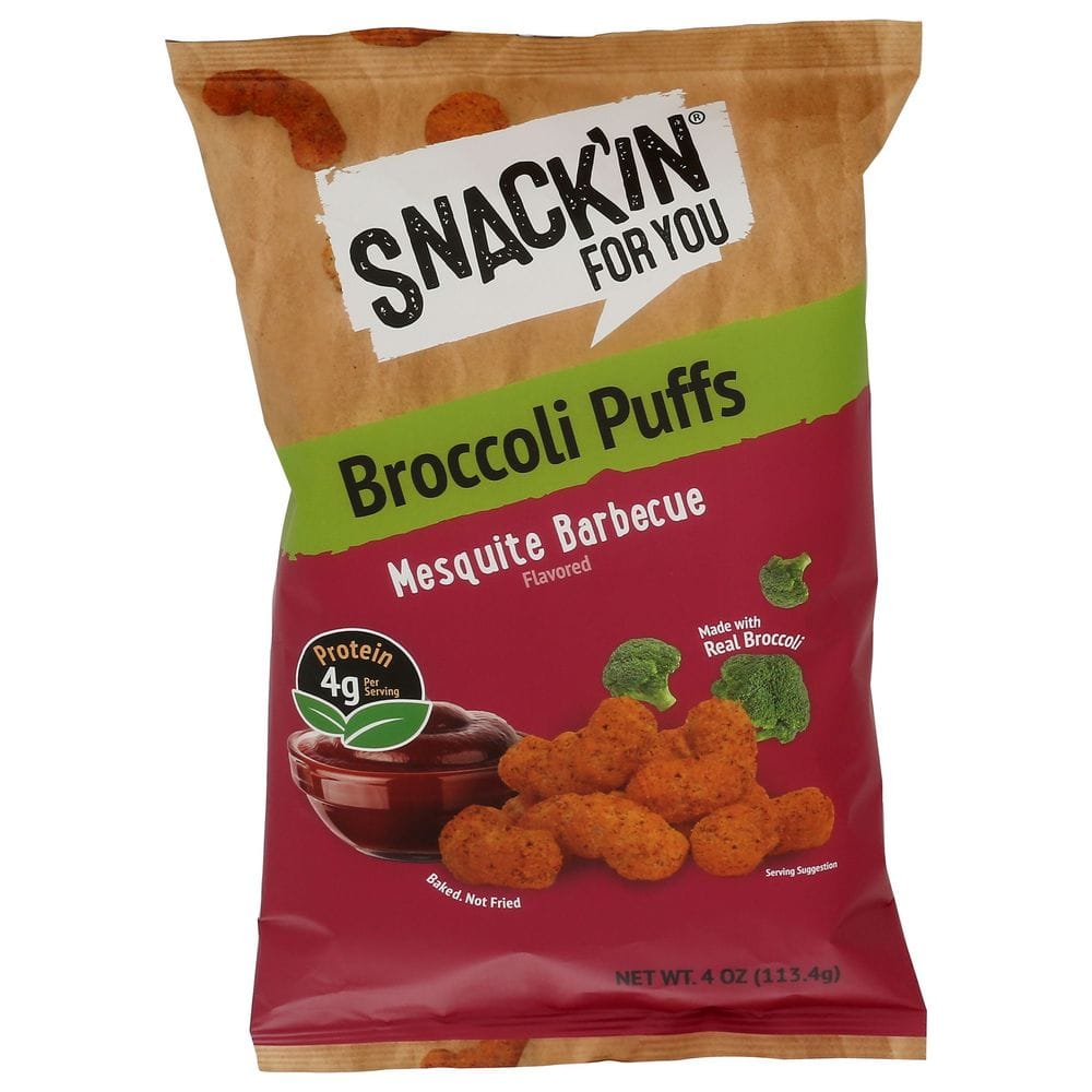 Snackin For You Mesquite Barbeque Broccoli Puffs, 4 Ounce -- 12 Per Case