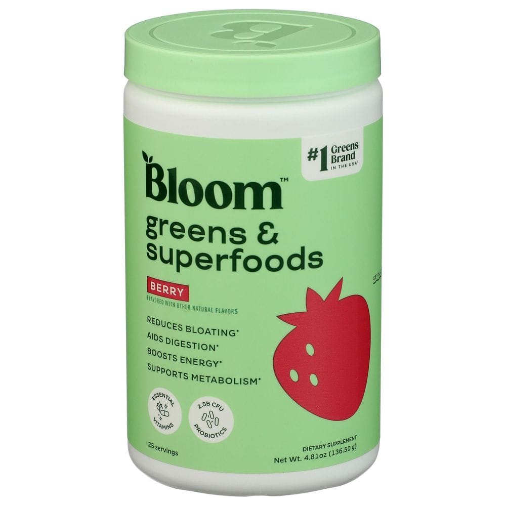 Bloom Nutrition Berry Greens And Superfoods Powder, 4.8 Ounce