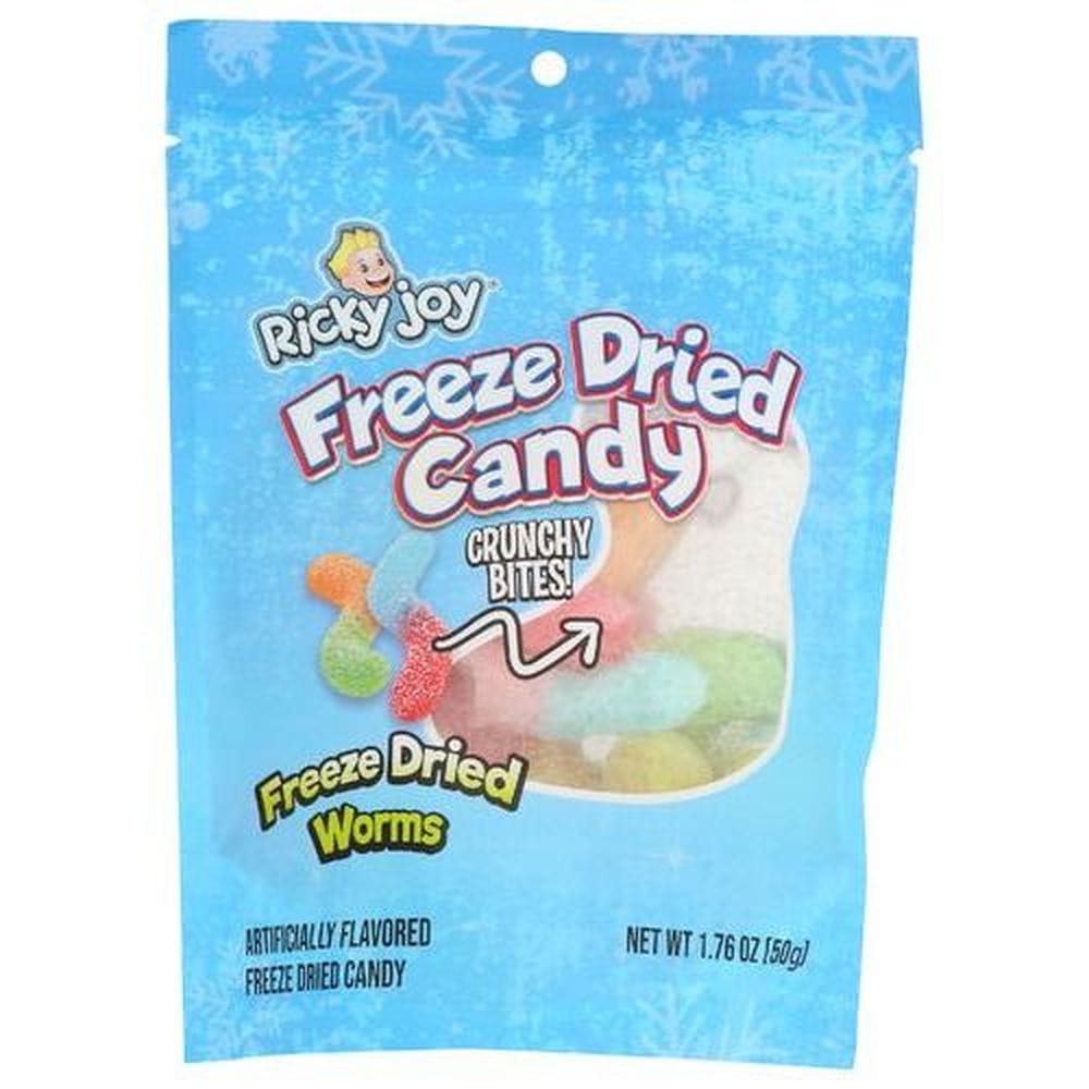Ricky Joy Freeze Dried Worms Candy, 1.76 Ounce -- 24 Per Case