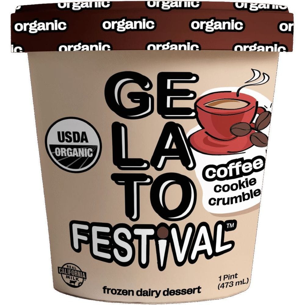 Gelato Festival Organic Coffee Cookie Crumble Gelato, 16 Ounce -- 8 Per Case